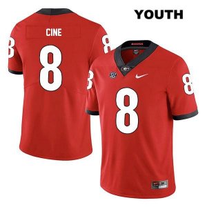 Youth Georgia Bulldogs NCAA #8 Lewis Cine Nike Stitched Red Legend Authentic College Football Jersey GGE0554IB